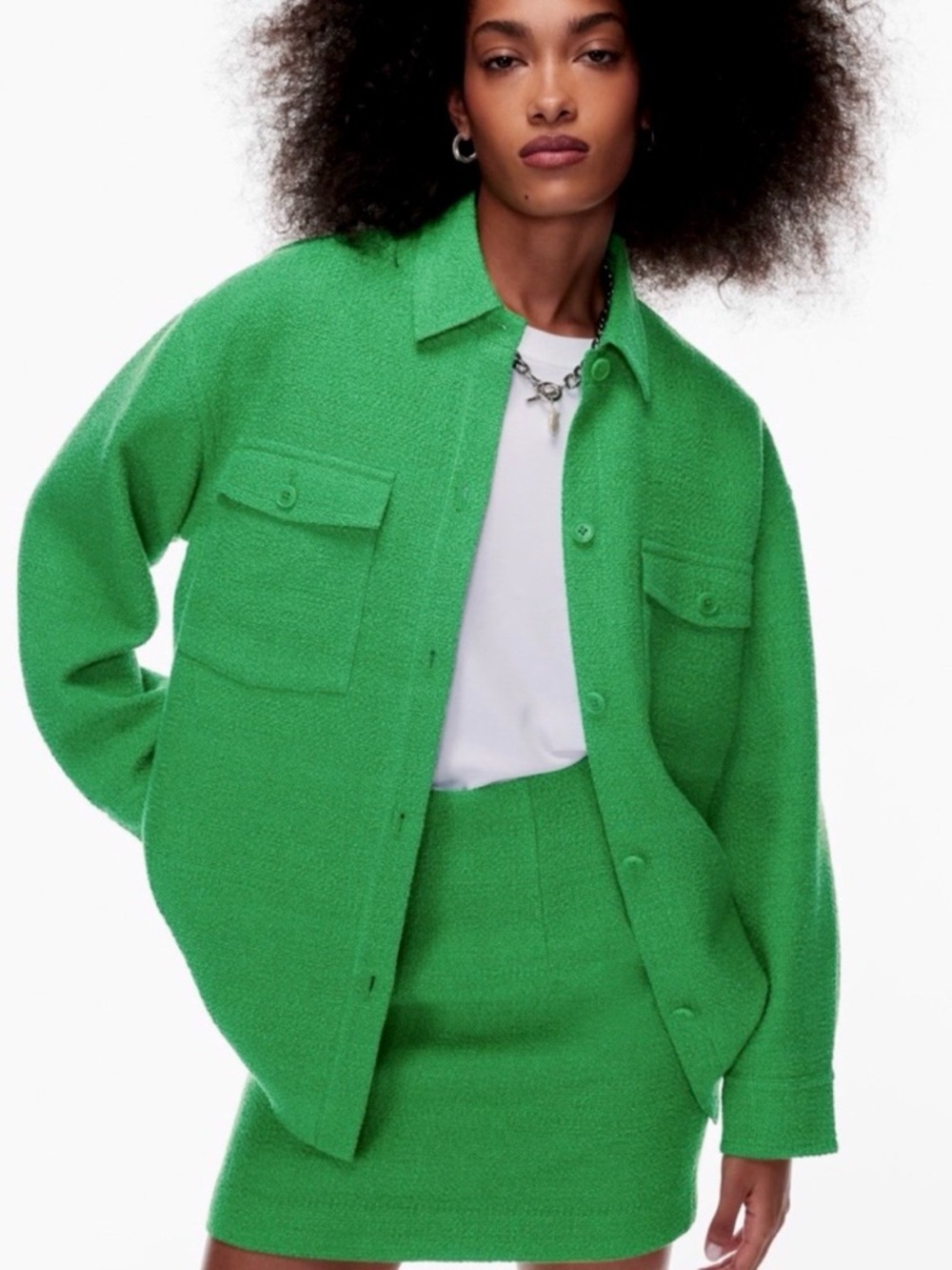 Babaton Aritzia Joan Shirt Jacket Green - Size 2/M